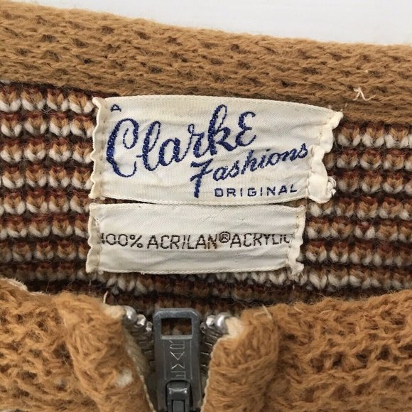 Vintage Clarke Fashions Ivory Mayan Boho Tiki Poncho Sweater One Size - Picture 8 of 8